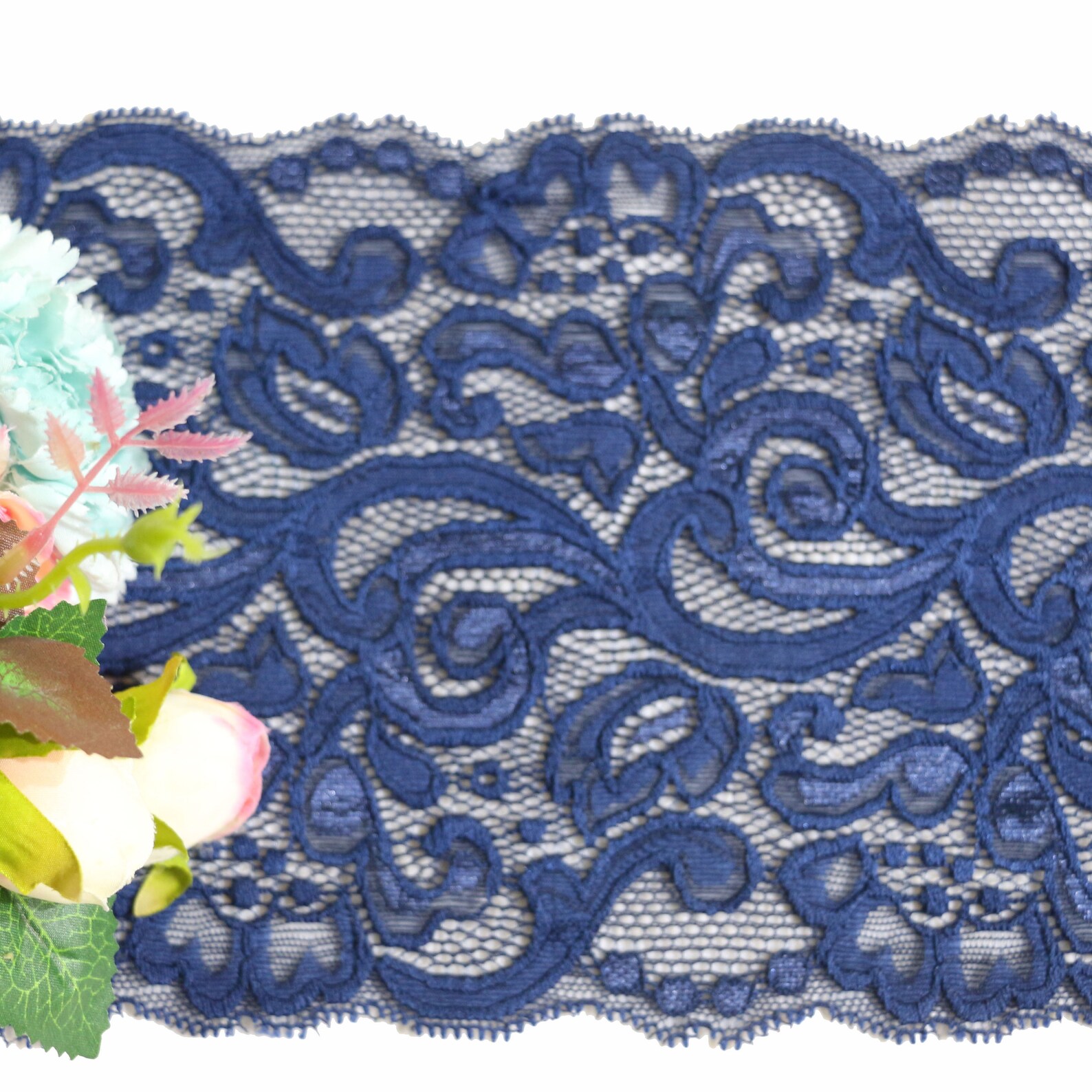 Navy Lace Table Runner/ Lace Table Runner/navy Lace Runner Etsy