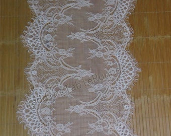 Peach  Lace Table runner 10"  white  table runners wwedding  table runners  runner14101612