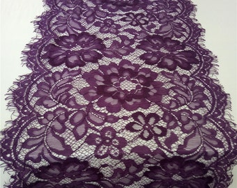 Chemin de table dentelle violette, 10&quot;, chemins de table violets, chemins de table mariage, chemin de table dentelle, R15121301