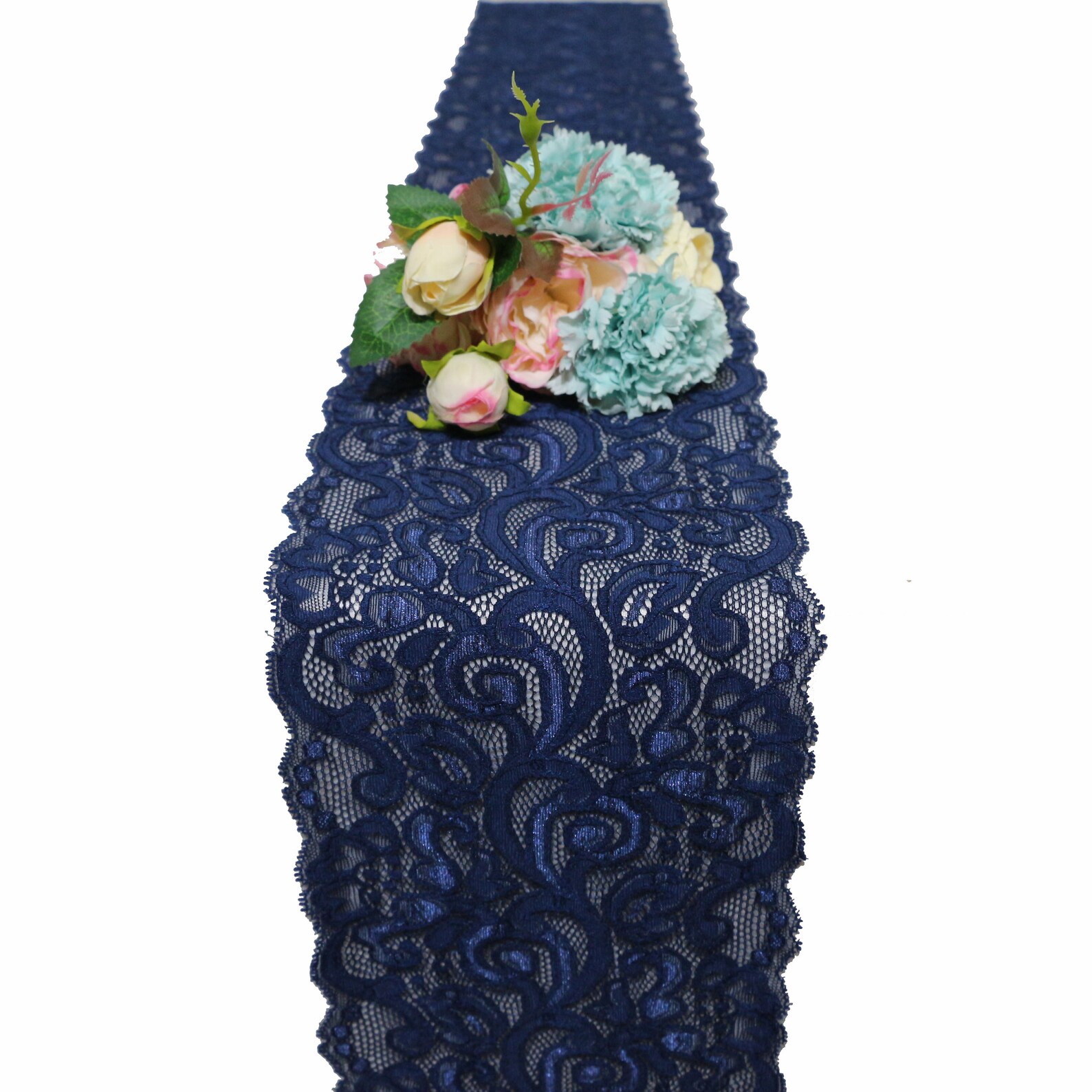 Navy Lace Table Runner/ Lace Table Runner/navy Lace Runner Etsy