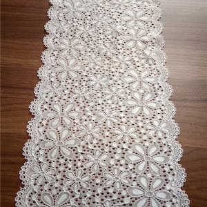 White table runners, 6 inches wide table runner , 15cm wedding table runners,  wedding runners, lace table runner, table runners,  R1527071