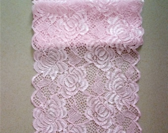 light pink lace runner, 7" ,wedding table runner , lace table runner, pink table runner,  wedding runners, lace table runner R160902