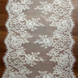 White lace table runner   wedding table runners  lace table runner wedding runners  15" wide
