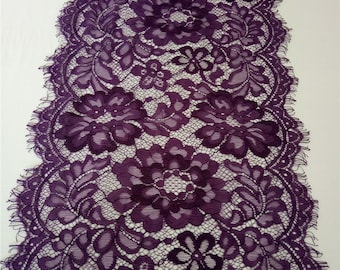 Purple  Lace Table runner, 10" , purple table runners,  wedding  table runners, lace table runner, weddings,lace overlay,lace table runner