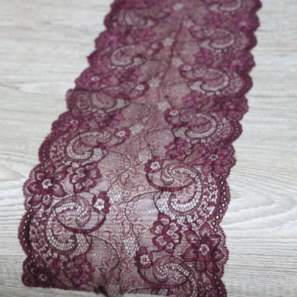 Lace Table Runner for Weddings BURGUNDY 12"wide/ 3ft-20ft long burgundy table runners wedding fall table runners