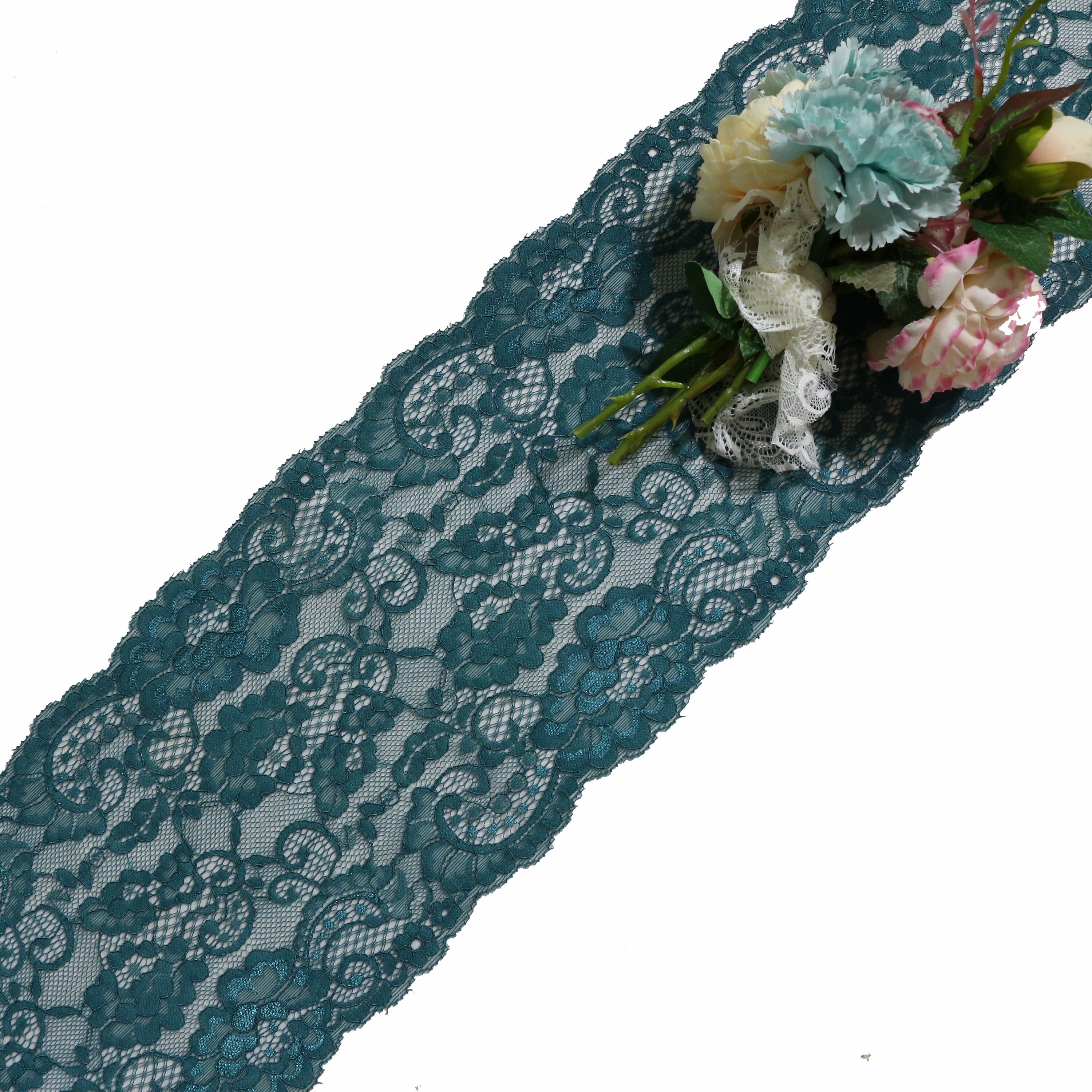 Teal lace Table Runner Green Lace Table Runner 7 wide Etsy