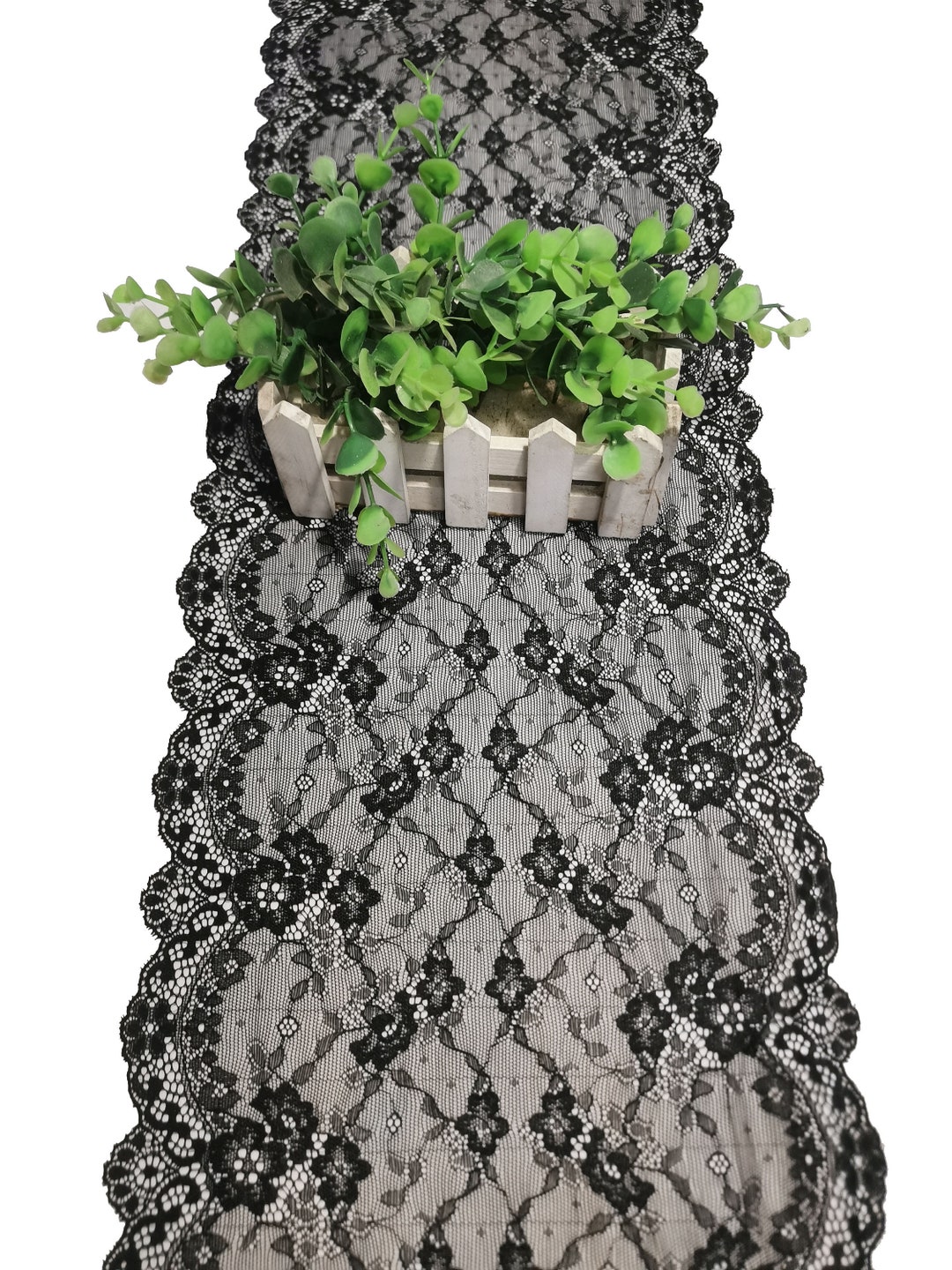 Black Lace Table Runner 3ft30ft Long X 9.5inches Wide Lace Etsy