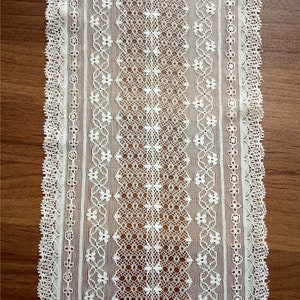 White lace table runners, 7&quot;, table runner , lace topper,  wedding runners, lace table runner, table runners,  R152808