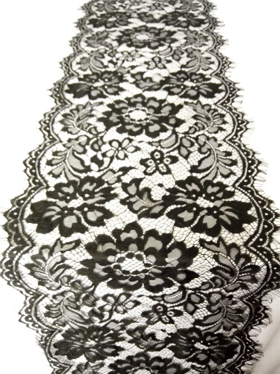 Black lace runner 10 black lace table runner Etsy