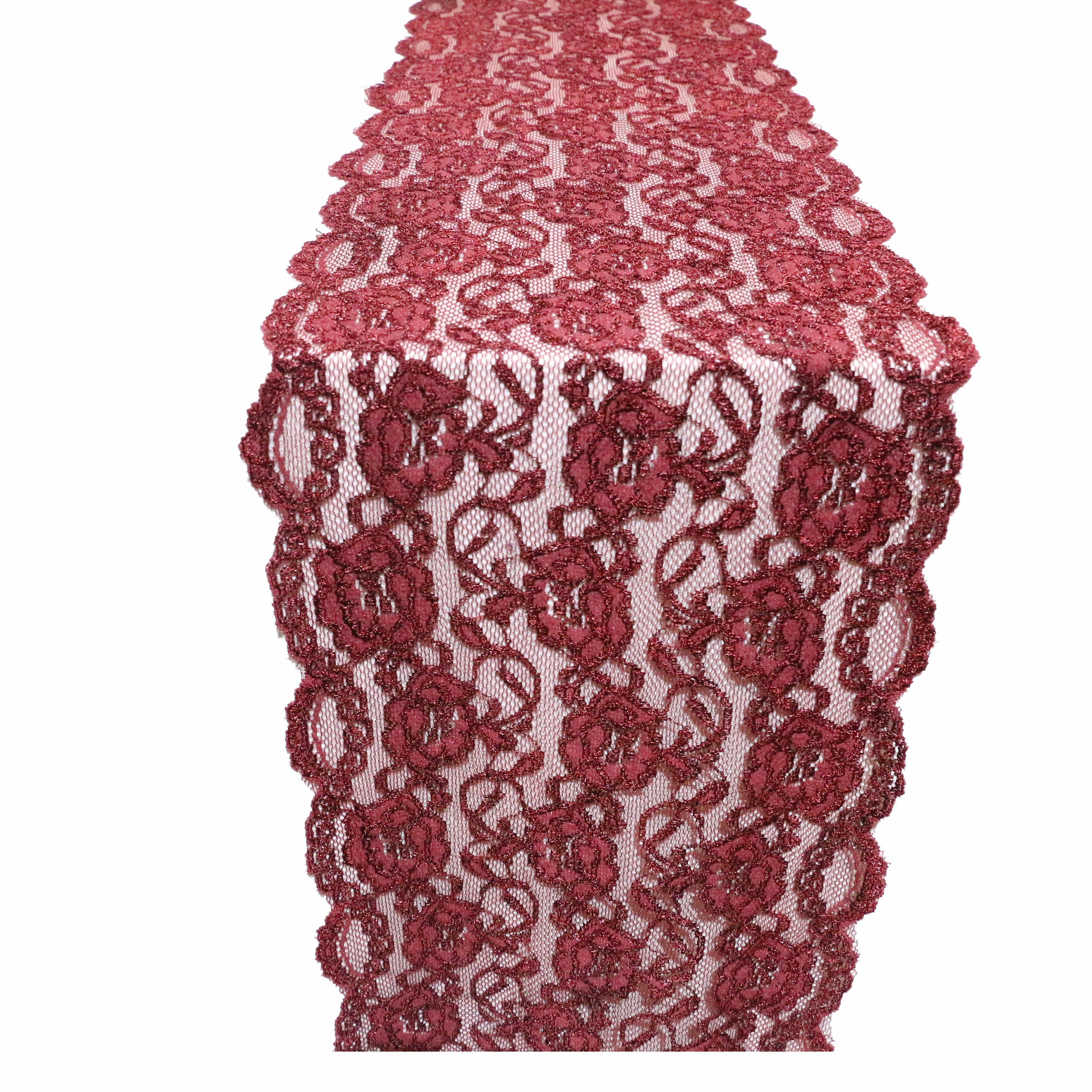 Burgundy lace table runner Table Runner Overlay Lace Etsy