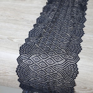 Black lace table runner Wedding Decor Rustic Weddings lace table runner 7" wide  3ft to 30ft long