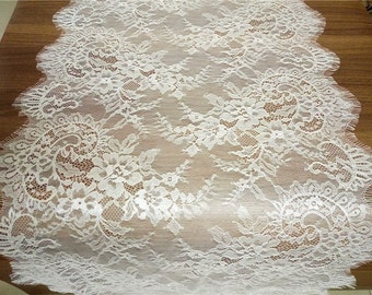 Ivory lace table runner, 18", wedding table runner , lace table runner,  wedding runners lace table runner,  JX002