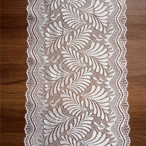 white lace table runner, 8" wide,  wedding table runner ,  lace table runner,   wedding runners,  lace table runner, R15112201
