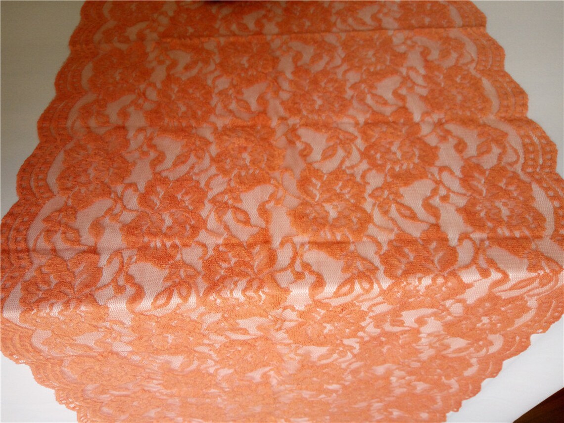 Coral Table Runner Wedding Table Runner Lace Table Runners Etsy