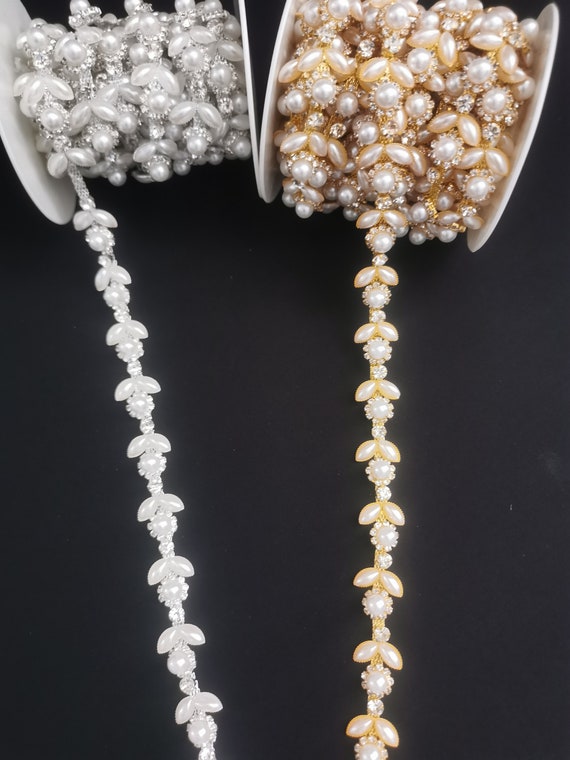 IYOU Ceinture De Mariage Perles Pour Femmes Ceinture De Strass Ceinture De Robe De Bal Avec Ruban Rose Pour Les Mariées Et Demoiselles D'honneur