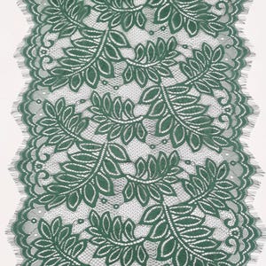 Green Lace Table Runner: Hunter Green Wedding Christmas Decor 15" wide