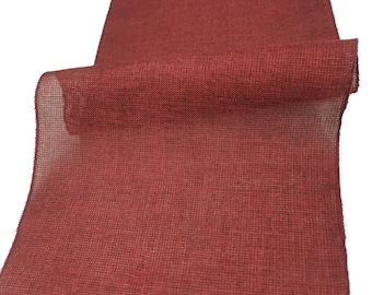 Burgundy burlap table  runner  Wide Burgundy Coffee Table Runner Christmas Christmas burlap table runner 12" wide 3 ft to 12 ft