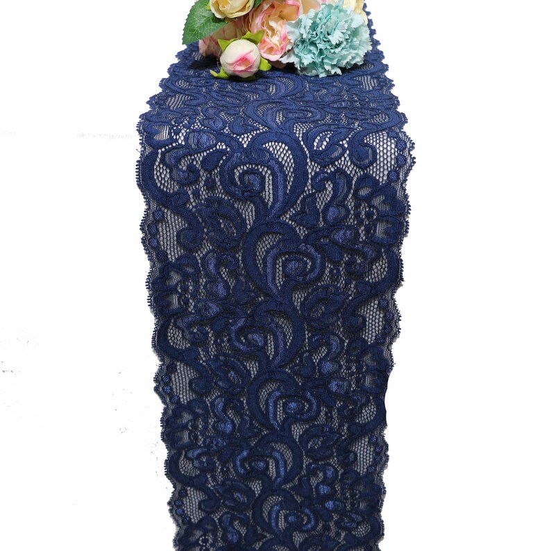 Navy Lace Table Runner/ Lace Table Runner/navy Lace Runner Etsy