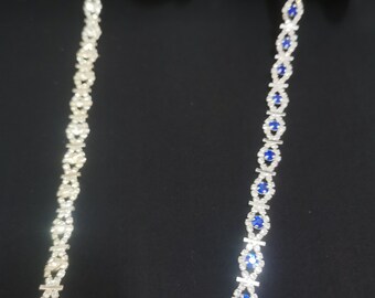 Rhinestone Wedding Belt: Silver Leaf Bridal Sash - Etsy display picture 2