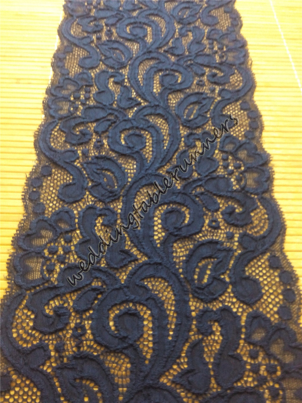 Navy blue lace table runner/navy lace table runner/navy Etsy
