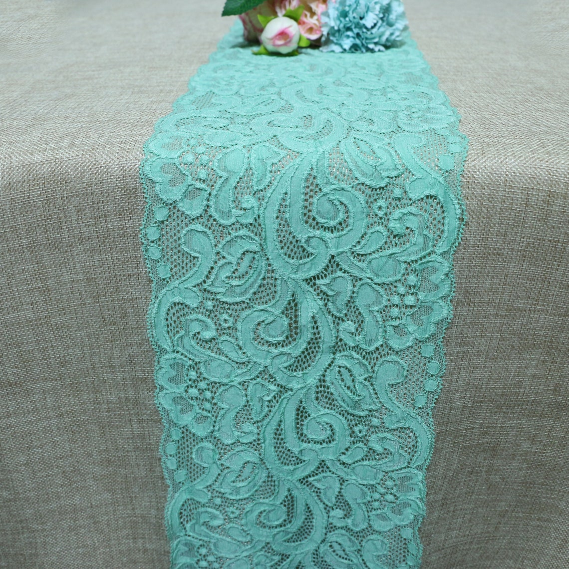 Navy Lace Table Runner/ Lace Table Runner/navy Lace Runner Etsy