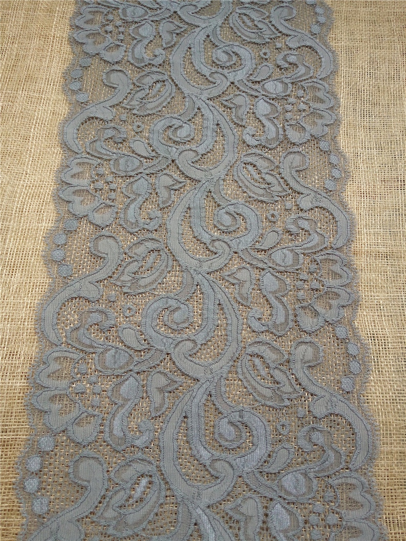 Gray lace table runnergray table runner 7 wide Etsy