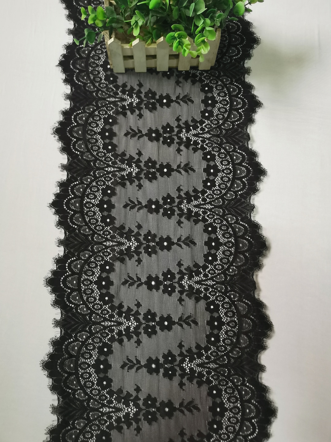 Black Lace Table Runner 9/22cm Wide Lace Table Runner Etsy