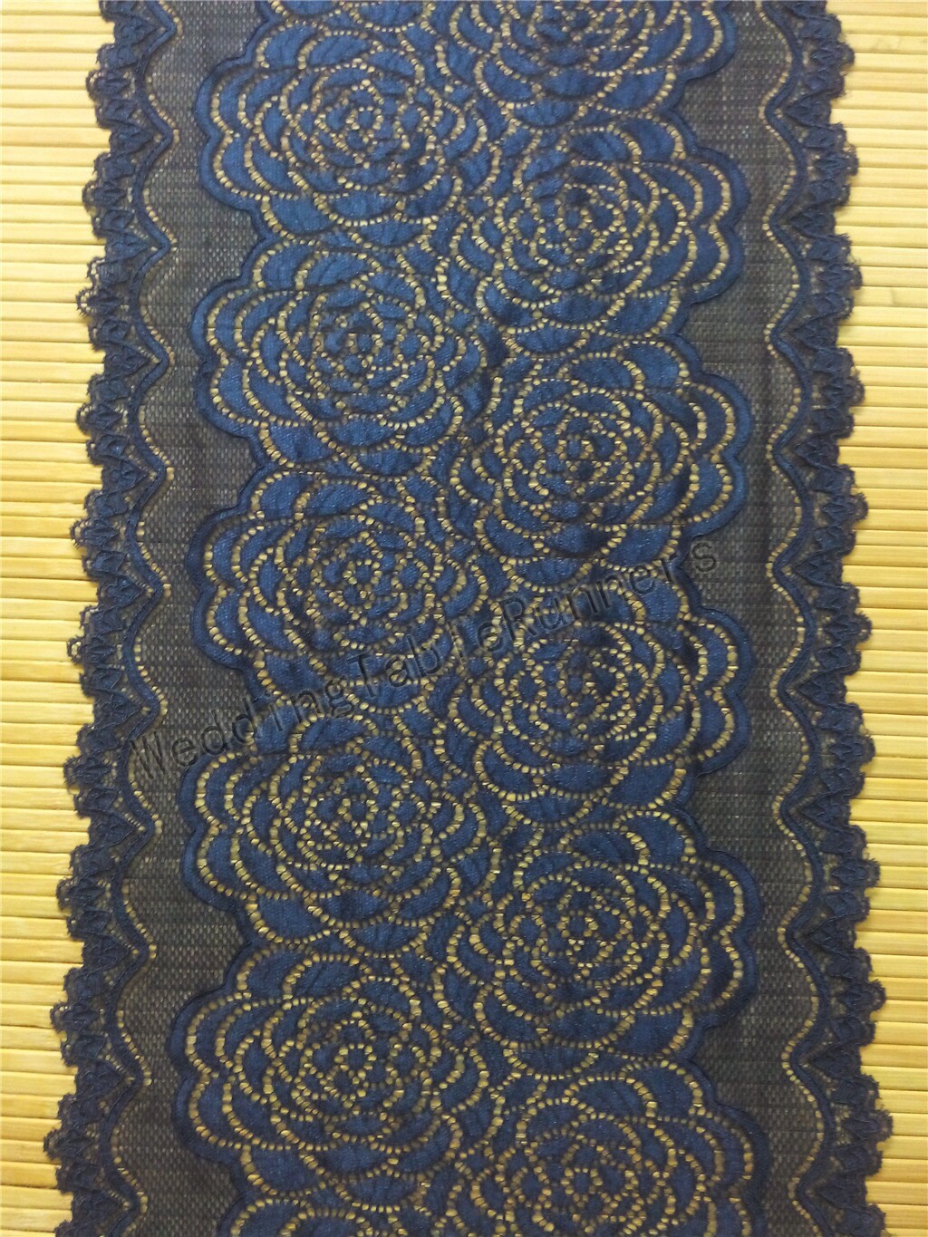 Navy lace runner/wedding table runner/lace table runner Etsy