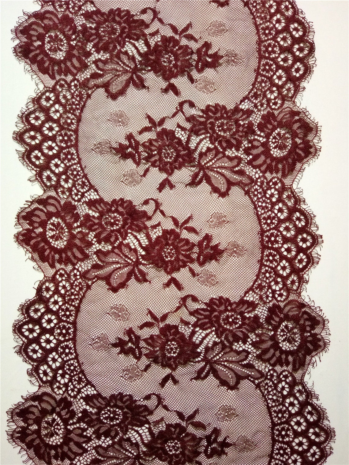 Burgundy Lace Table Runner Valentine's Day Table Runner Etsy