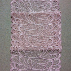 Blush Lace Tafelloper, 7 breed, bruiloft Tafelloper, kant Tafelloper, kant overlay, rustieke tafellopers, bruiloft decor