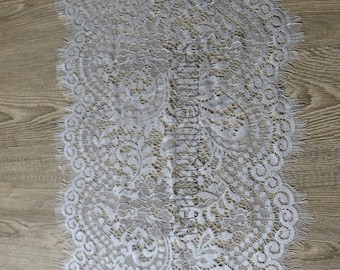 Ivory lace table runner ivory wedding  table runner 13"/33cm wide  6ft-10ft long