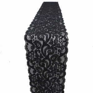 Black lace table runner/ lace table runner/black lace runner,  wedding decor,  Weddings, black wedding,  7inch/18cm wide