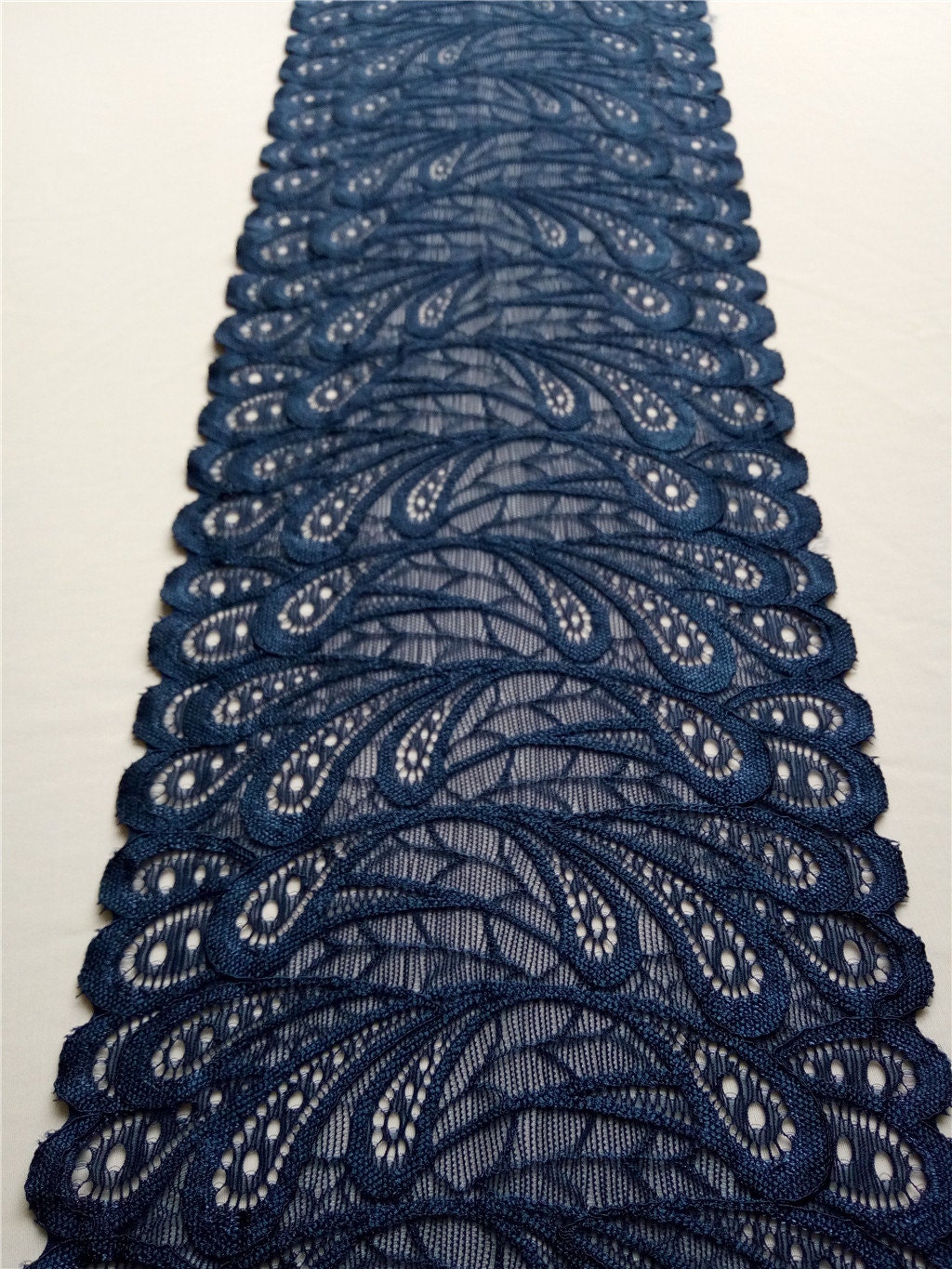 Navy Lace Table Runner Navy Lace Runner Wedding Table Etsy UK