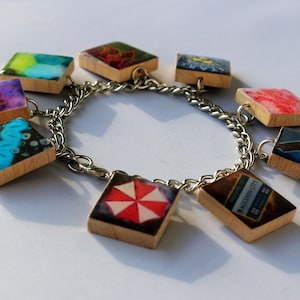 Resident Evil Inspired Scrabble Tile Charm Bracelet