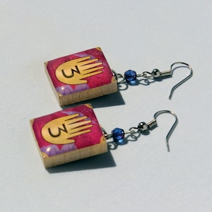 Third Journal Scrabble Tile Earrings - Gravity Falls Inspired