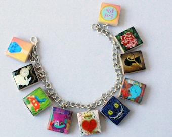 Alice nel paese delle meraviglie Scrabble Tile Bracciale