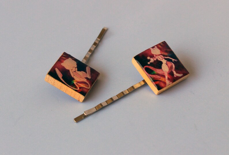 Mew/mewtwo Pokemon Inspired Scrabble Tile Bobby Pins Shiny Etsy