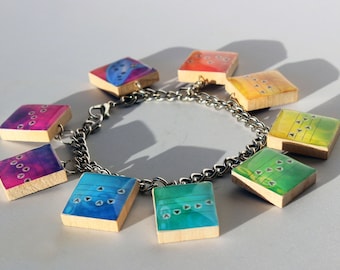 Ocarina of Time Charm Bracelet: Upcycled Scrabble Tiles, Zelda Inspired