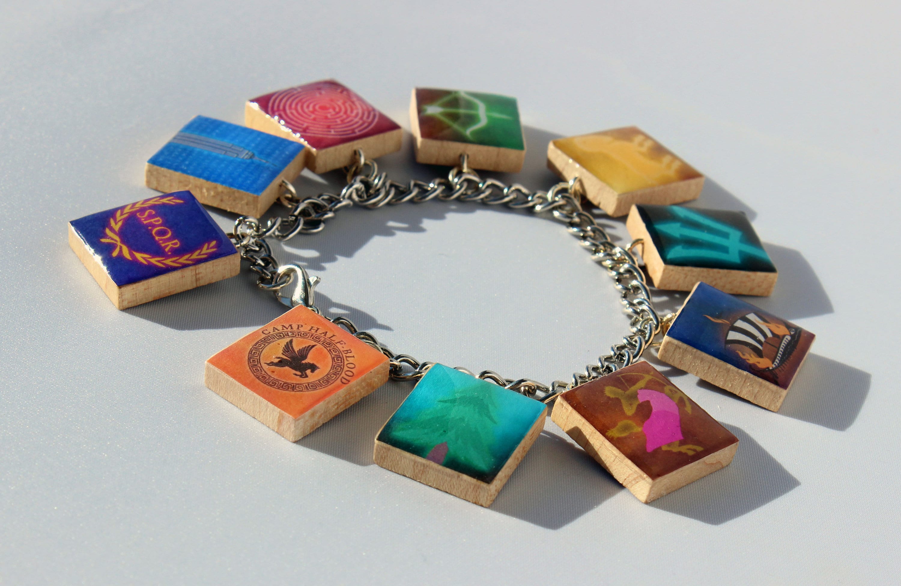 Camp Half-blood Scrabble Tile Charm Bracelet - Percy Jackson