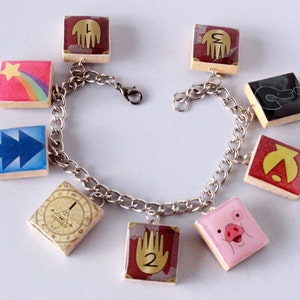 Gravity Falls Inspired Scrabble Tile Charm Bracelet