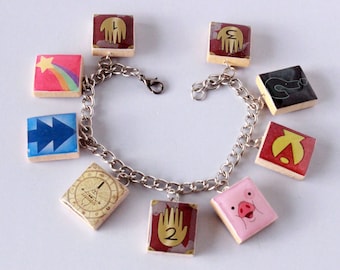 Gravity Falls Inspired Scrabble Tile Charm Bracelet