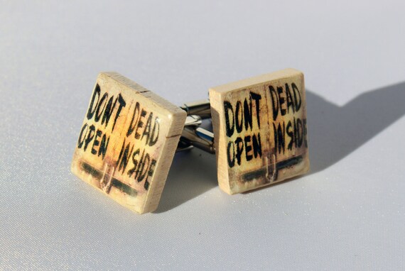 Don T Open Dead Inside Scrabble Tile Cuff Links Walking Etsy