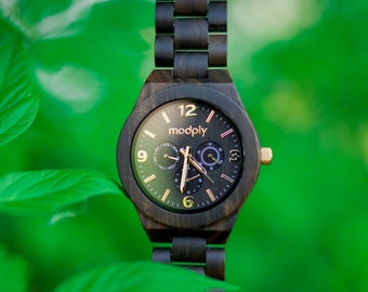 Personalized Wood Watch with Engraving Unique Fathers Day Gift Ideas For Dad or Grandpa - Father to Son Gift - Custom Watch for Graduation