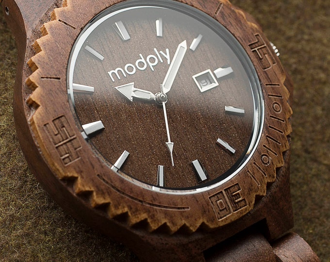 Wood Watch For Men, Engraved Watch, Husband Gift, Mens Wooden Watch, Custom Wood Watch, Custom Personalized Watch, Groom Watch, Modply