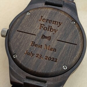 Groomsmen Watches Set Of 4-8-12, Engraved Watches, Custom Groomsman Gift, Wood Watches, Gift For Groom, Unique Best Gift, Groomsmen Proposal image 5