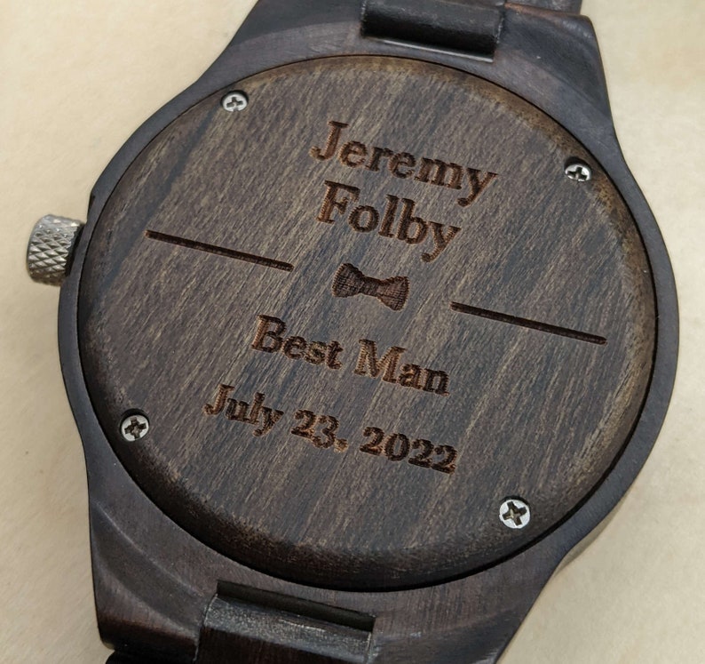 Groomsmen Watches Set Of 4-8-12, Engraved Watches, Custom Groomsman Gift, Wood Watches, Gift For Groom, Unique Best Gift, Groomsmen Proposal image 5