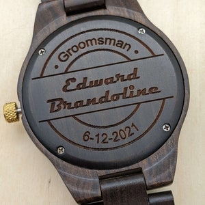 Groomsmen Watches Set Of 4-8-12, Engraved Watches, Custom Groomsman Gift, Wood Watches, Gift For Groom, Unique Best Gift, Groomsmen Proposal image 6