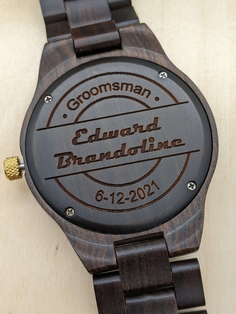 Groomsmen Watches Set Of 4-8-12, Engraved Watches, Custom Groomsman Gift, Wood Watches, Gift For Groom, Unique Best Gift, Groomsmen Proposal image 6