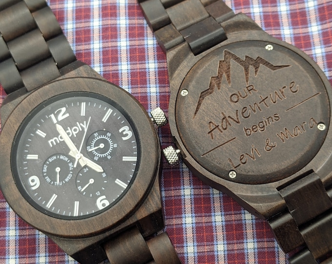 Personalized Wooden Watch, Gift For Mens Watch, Engraved Watch, Anniversary Gift, Wrist Watch, Husband Gift, Handmade Watch, Wrist Watch Men