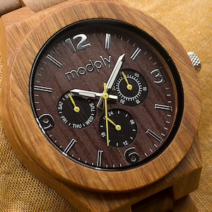 Personalized Monogram Watch - Mens Wooden Wrist Watch - Custom Monogram Gift - Luxury Wood Watch - Husband Gift - Handmade Wooden Watch